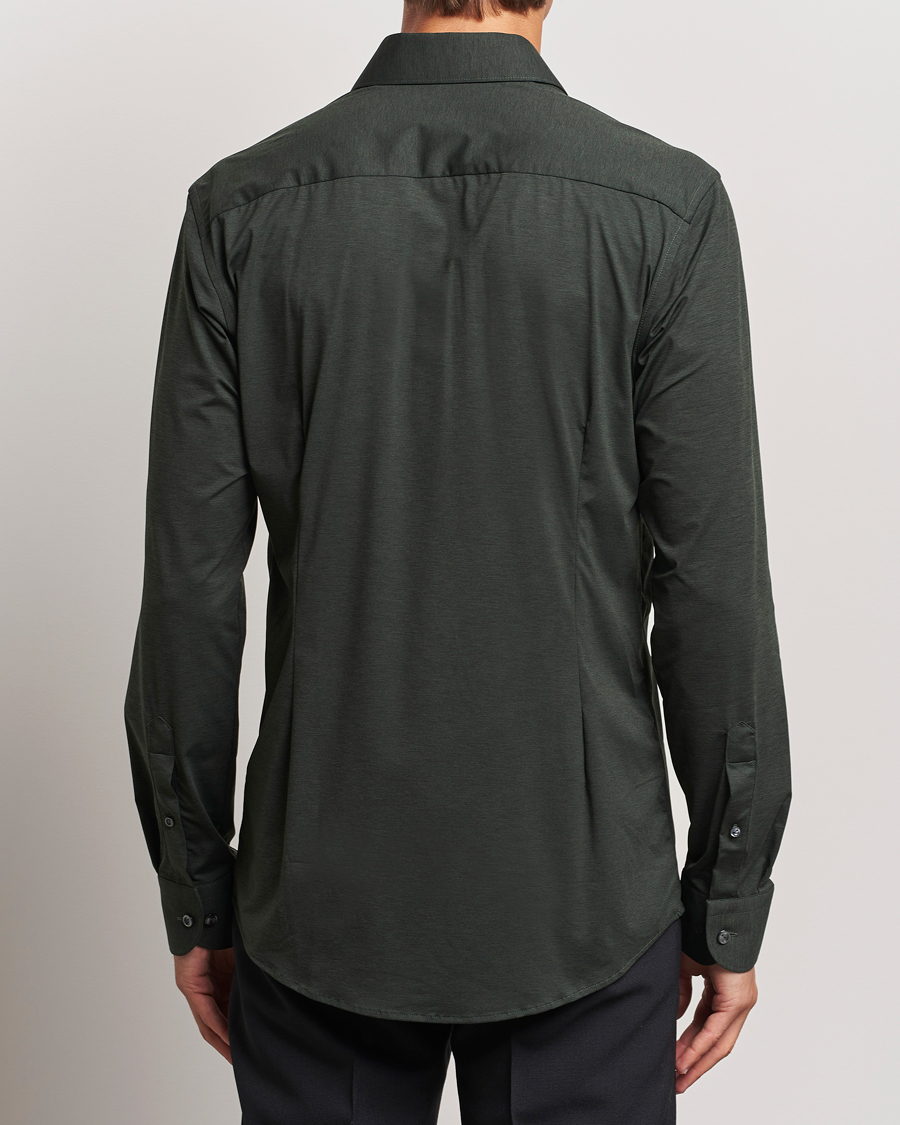 Herren | Hemden | Eton | Slim Fit Four Way Stretch Shirt Dark Green