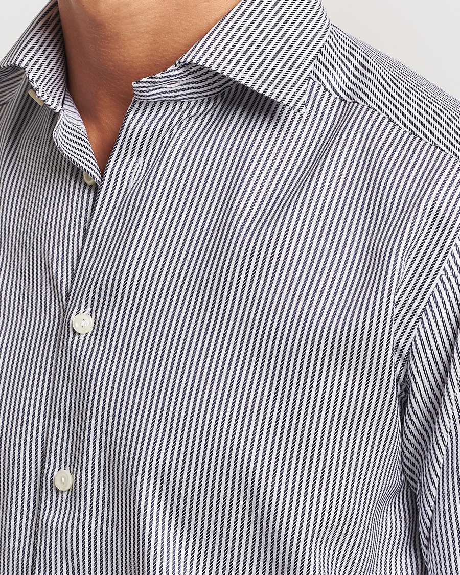 Herren | Hemden | Eton | Slim Fit Signature Twill Striped Shirt Grey/White