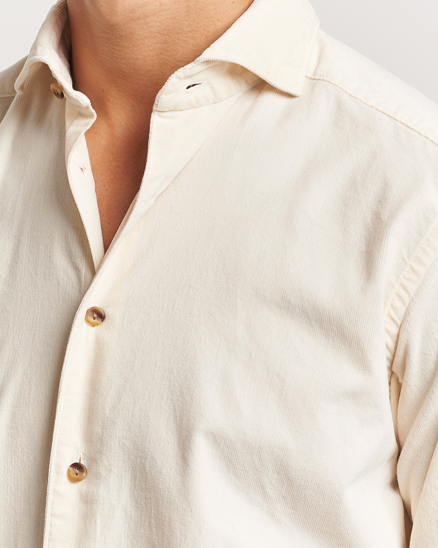Herren | Hemden | Eton | Slim Fit Fine Wale Corduroy Shirt Off White