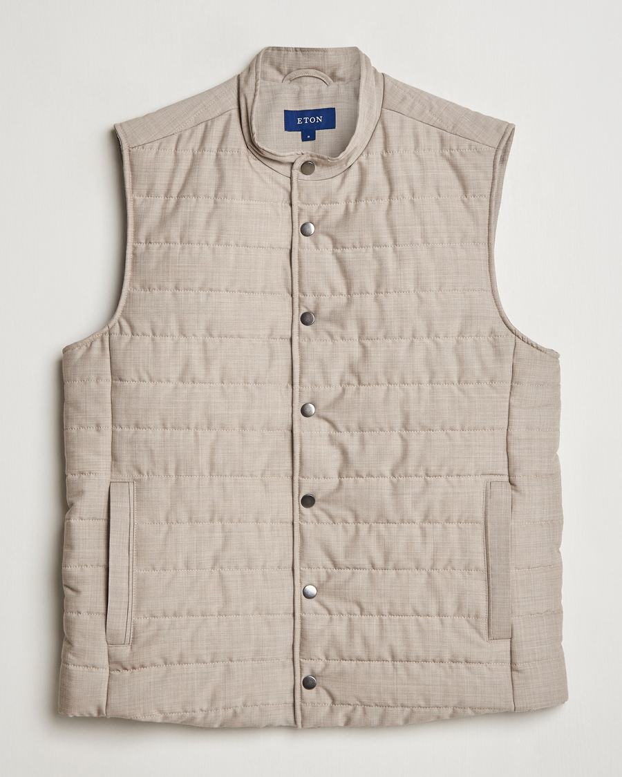 Herren | Jacken | Eton | Padded Wool Vest Beige