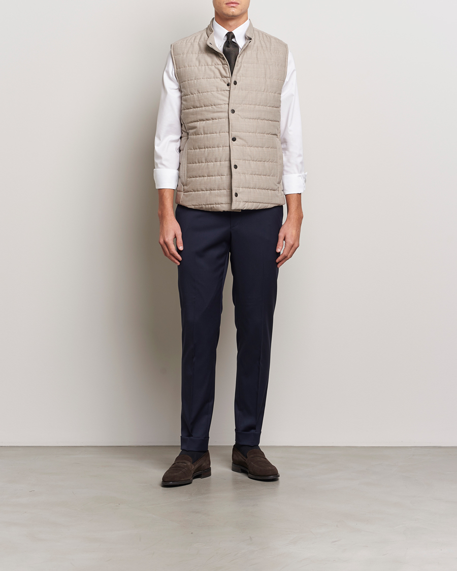 Herren | Jacken | Eton | Padded Wool Vest Beige