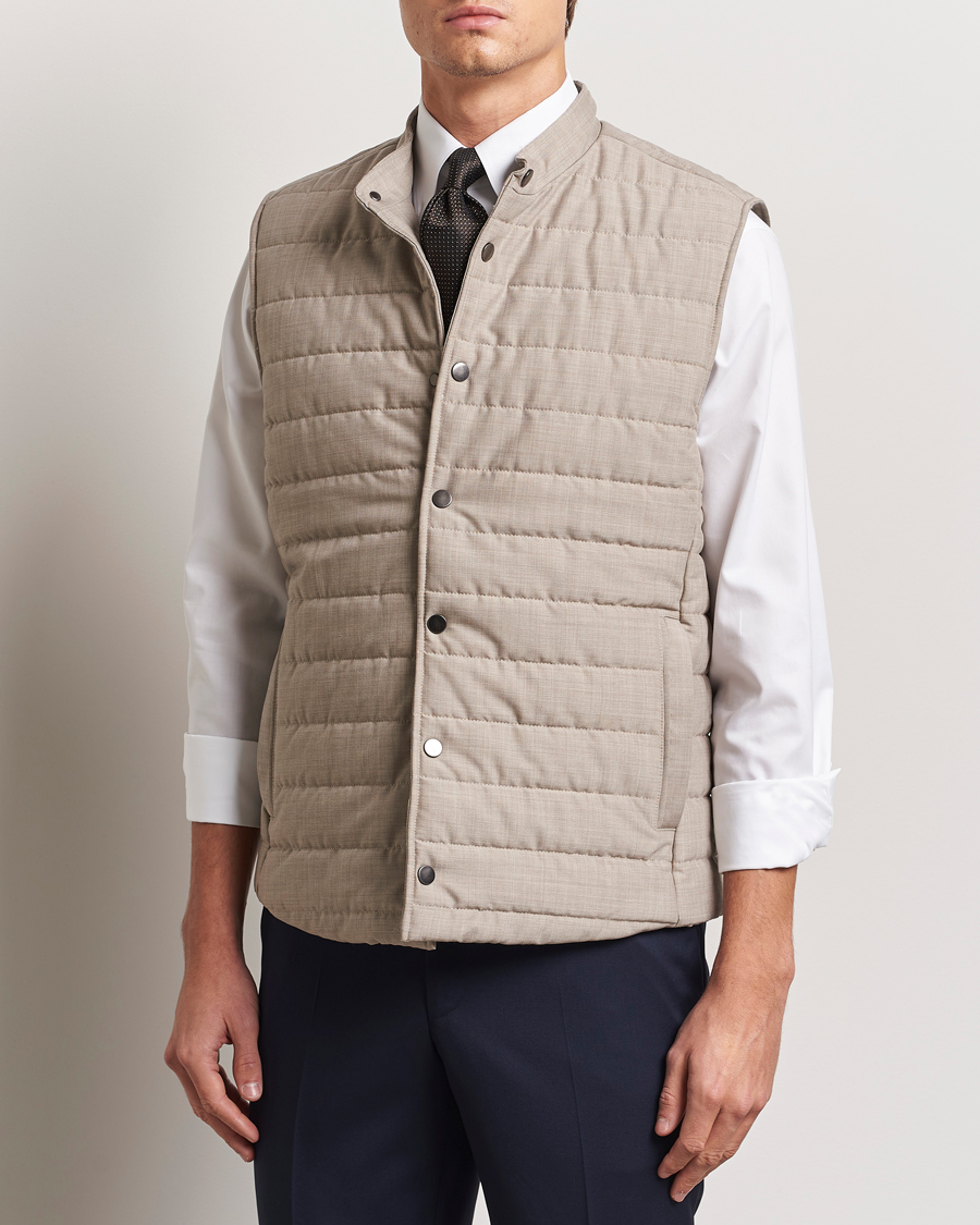 Herren | Jacken | Eton | Padded Wool Vest Beige