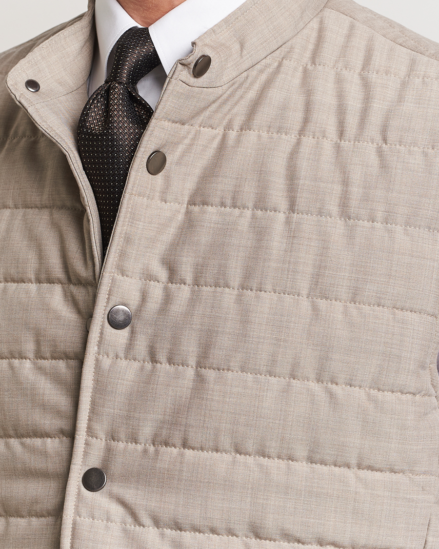Herren | Jacken | Eton | Padded Wool Vest Beige