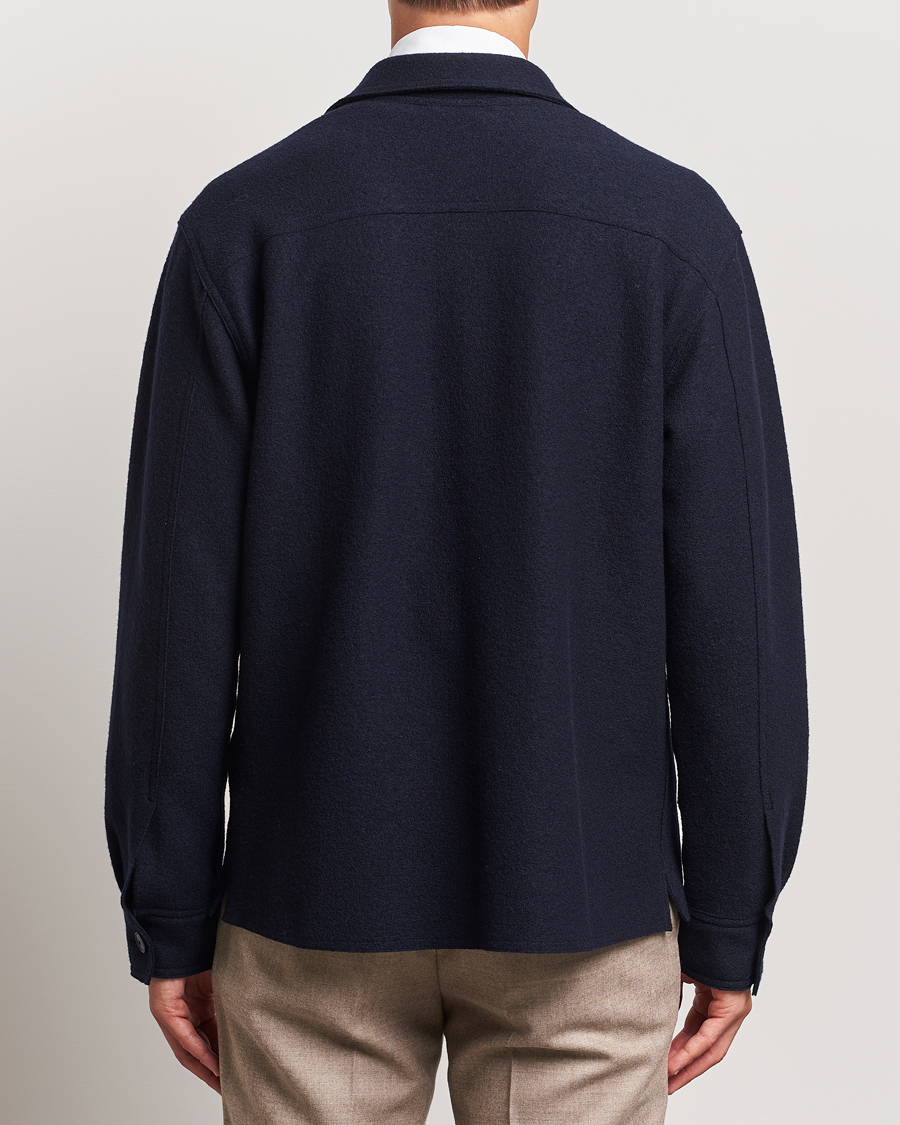 Herren | Hemden | Eton | Boiled Wool Overshirt Navy Blue