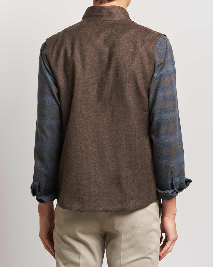 Herren | Jacken | Eton | Wool Flannel Vest Dark Brown