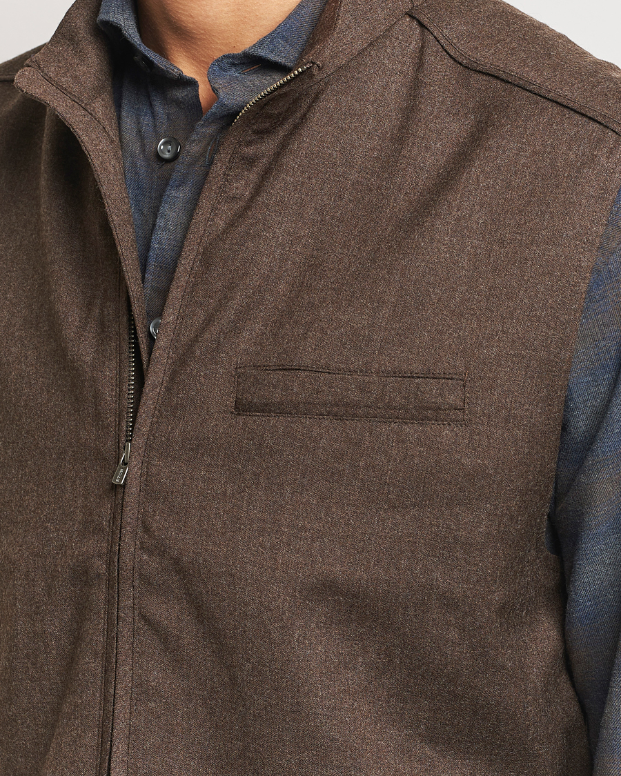 Herren | Jacken | Eton | Wool Flannel Vest Dark Brown