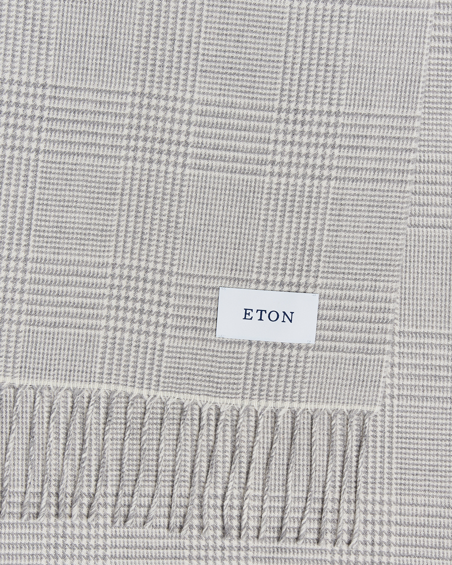 Herren | Eton Merino Wool Prince Of Wales Scarf Grey | Eton | Merino Wool Prince Of Wales Scarf Grey