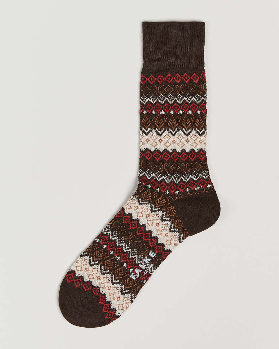Herren | Unterwäsche | Falke | Aspen Fairisle Socks Dark Brown