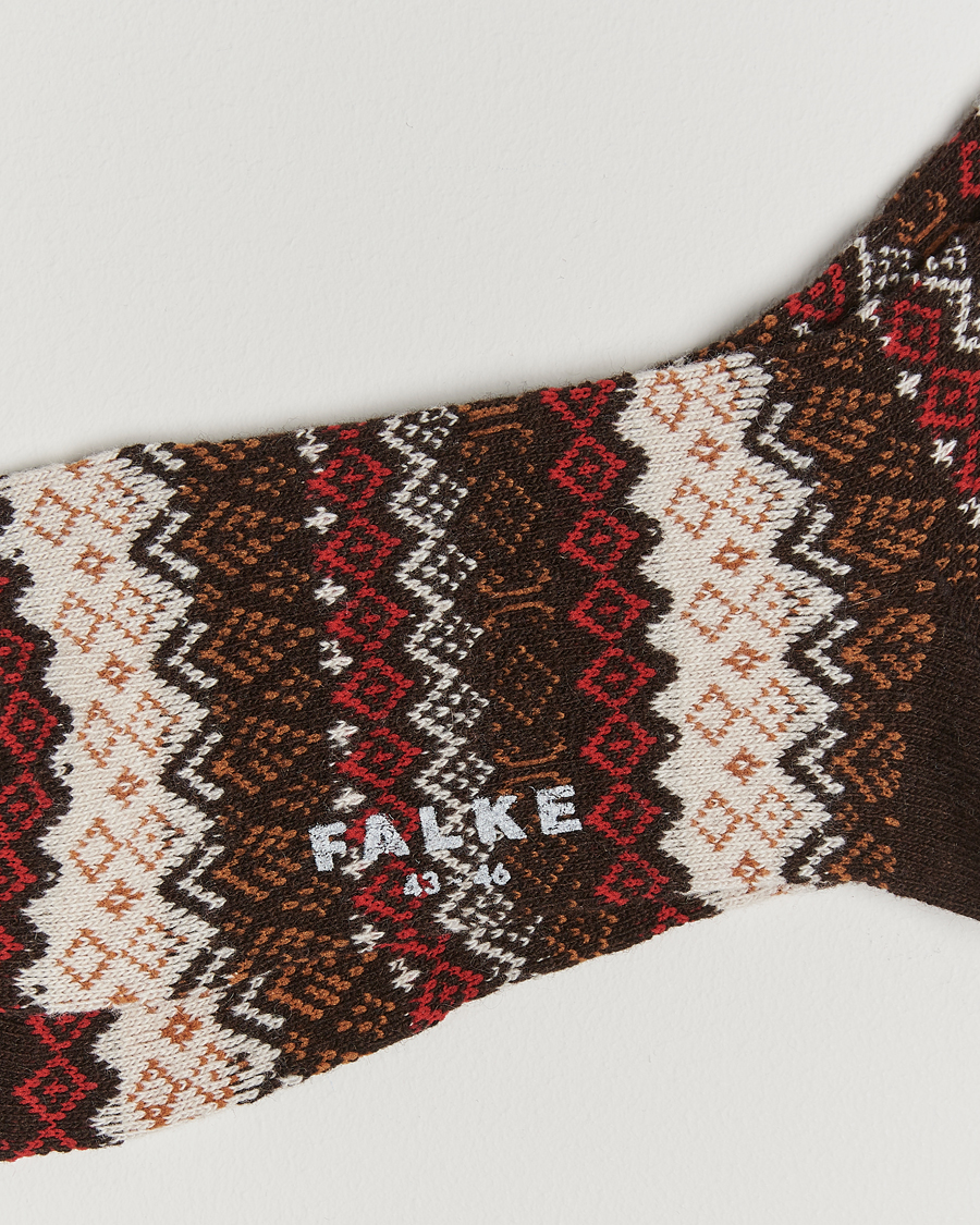 Herren | Unterwäsche | Falke | Aspen Fairisle Socks Dark Brown