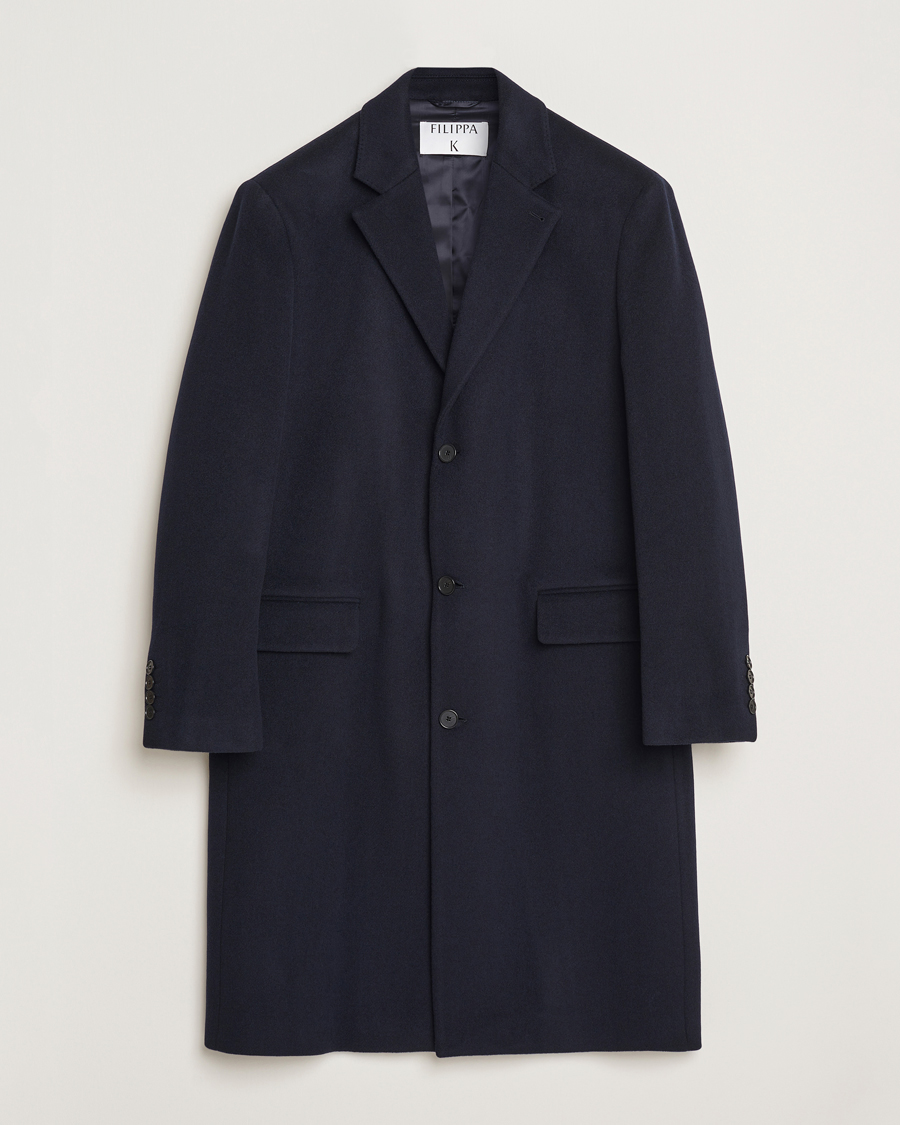 Herren | Jacken | Filippa K | Relaxed Wool Coat Navy