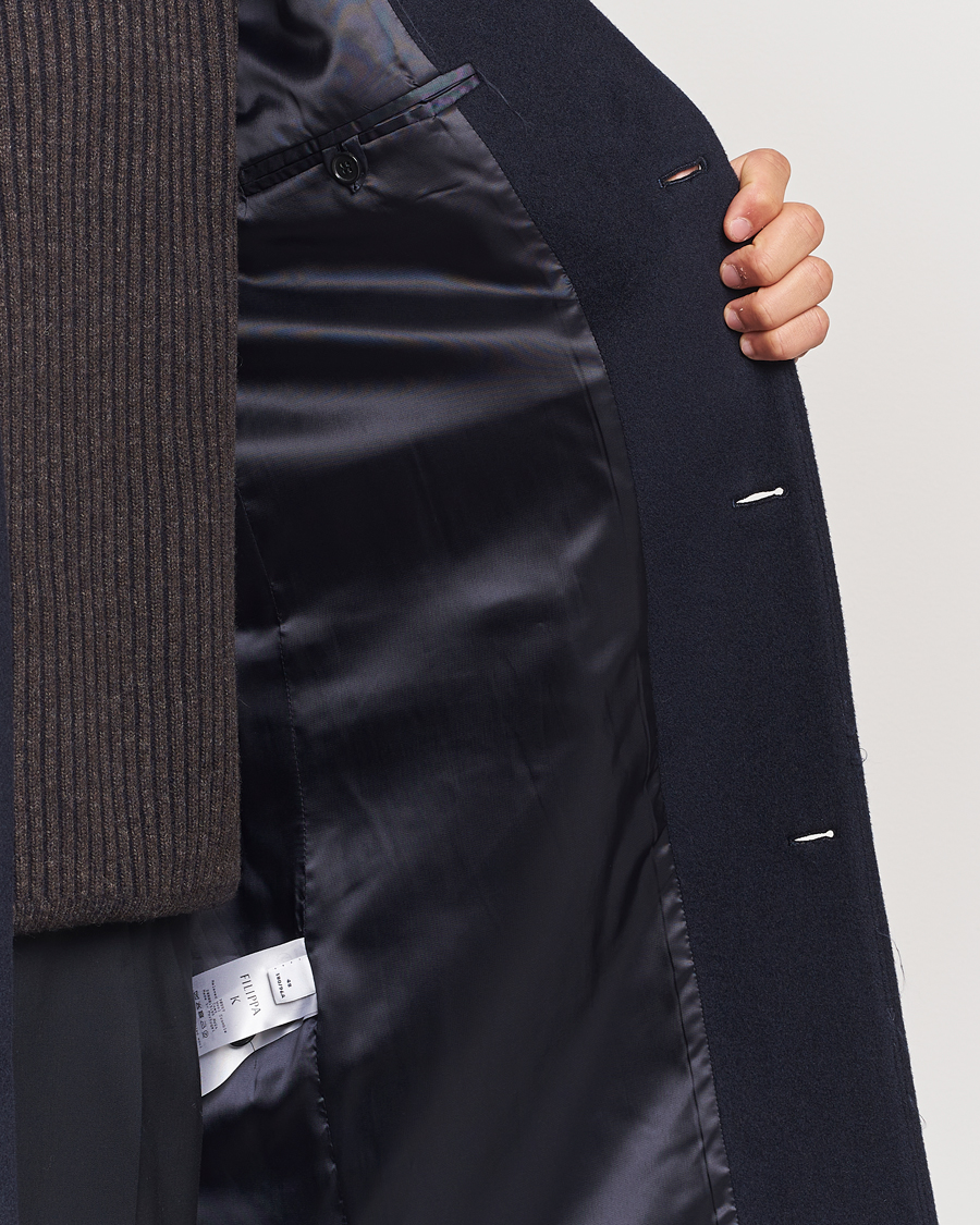 Herren | Jacken | Filippa K | Relaxed Wool Coat Navy