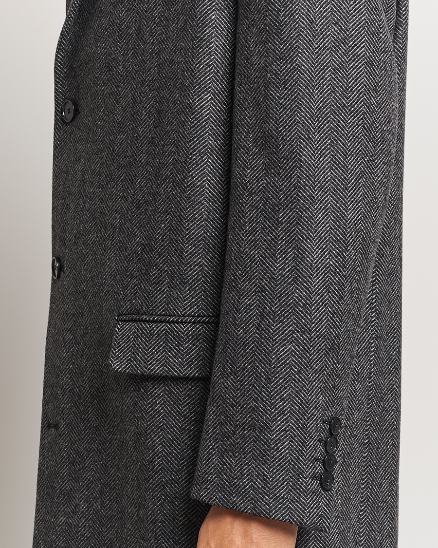 Herren | Jacken | Filippa K | Relaxed Wool Coat Grey Herringbone