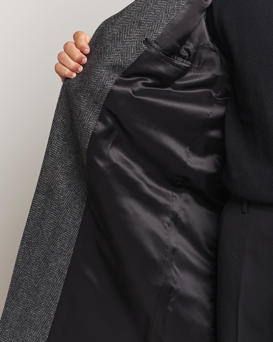 Herren | Jacken | Filippa K | Relaxed Wool Coat Grey Herringbone