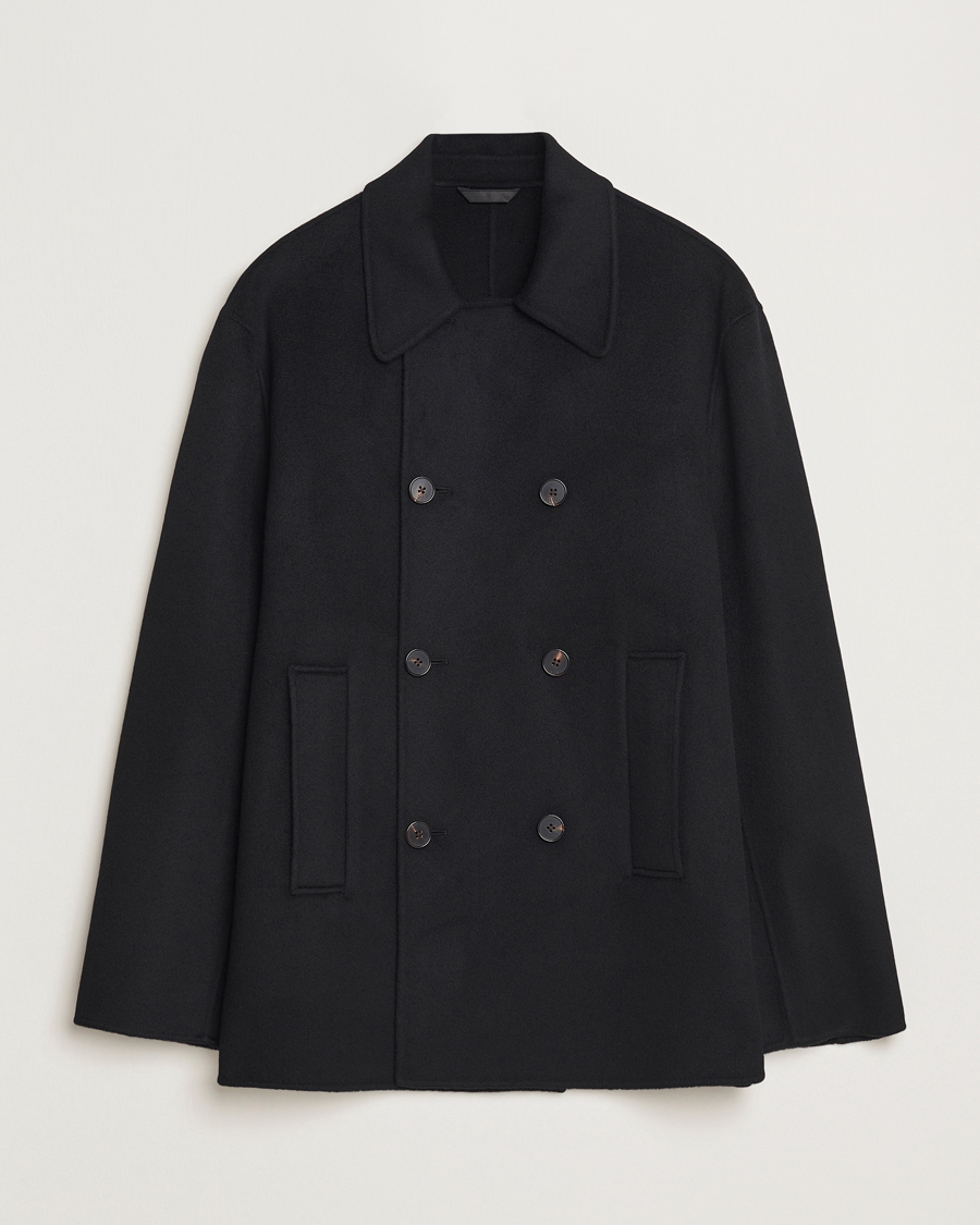 Herren | Jacken | Filippa K | Double Faced Wool Peacoat Black