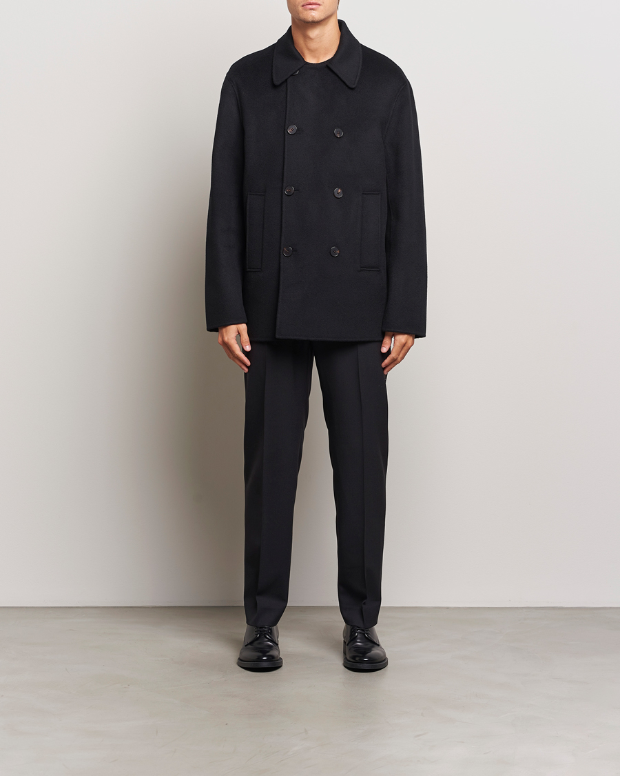 Herren | Jacken | Filippa K | Double Faced Wool Peacoat Black