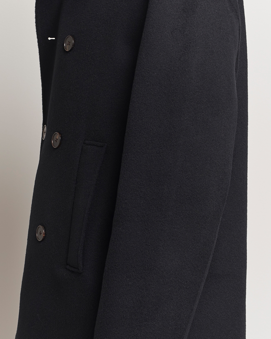 Herren | Jacken | Filippa K | Double Faced Wool Peacoat Black