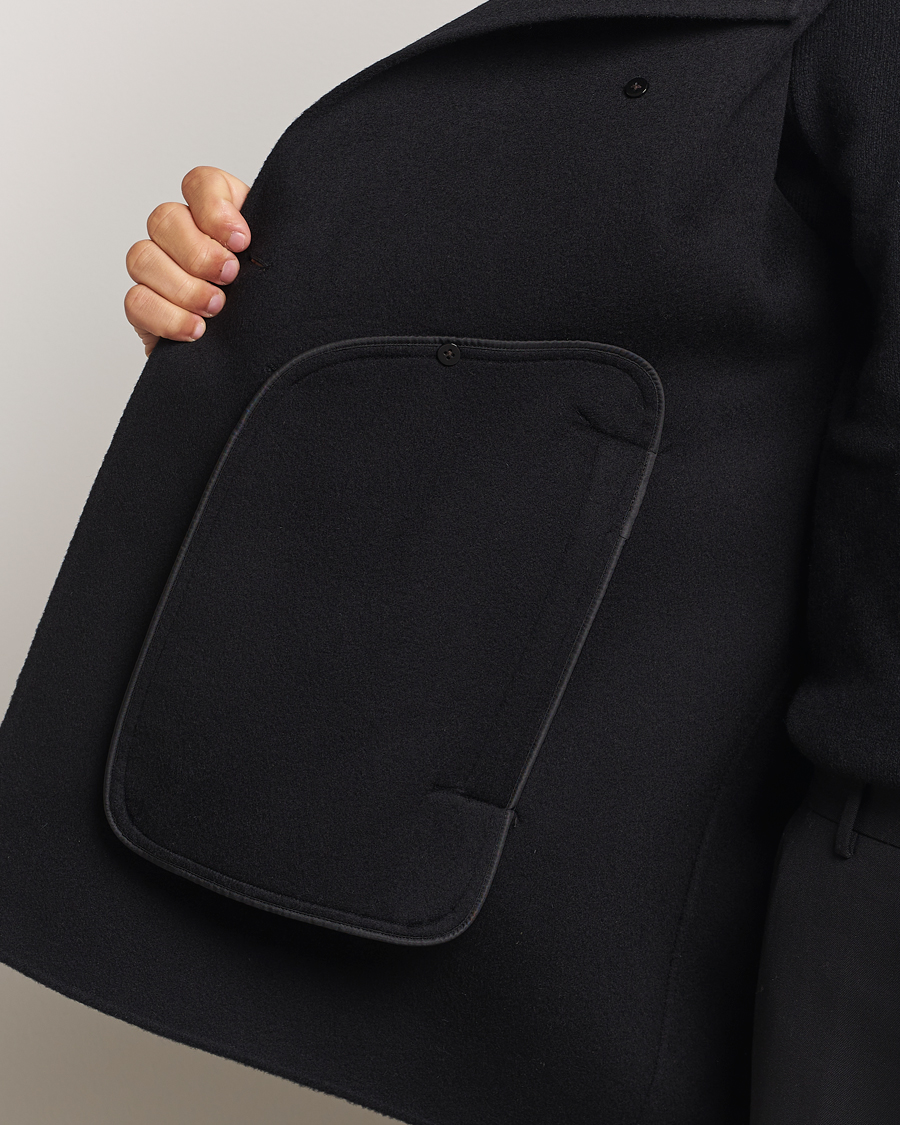 Herren | Jacken | Filippa K | Double Faced Wool Peacoat Black