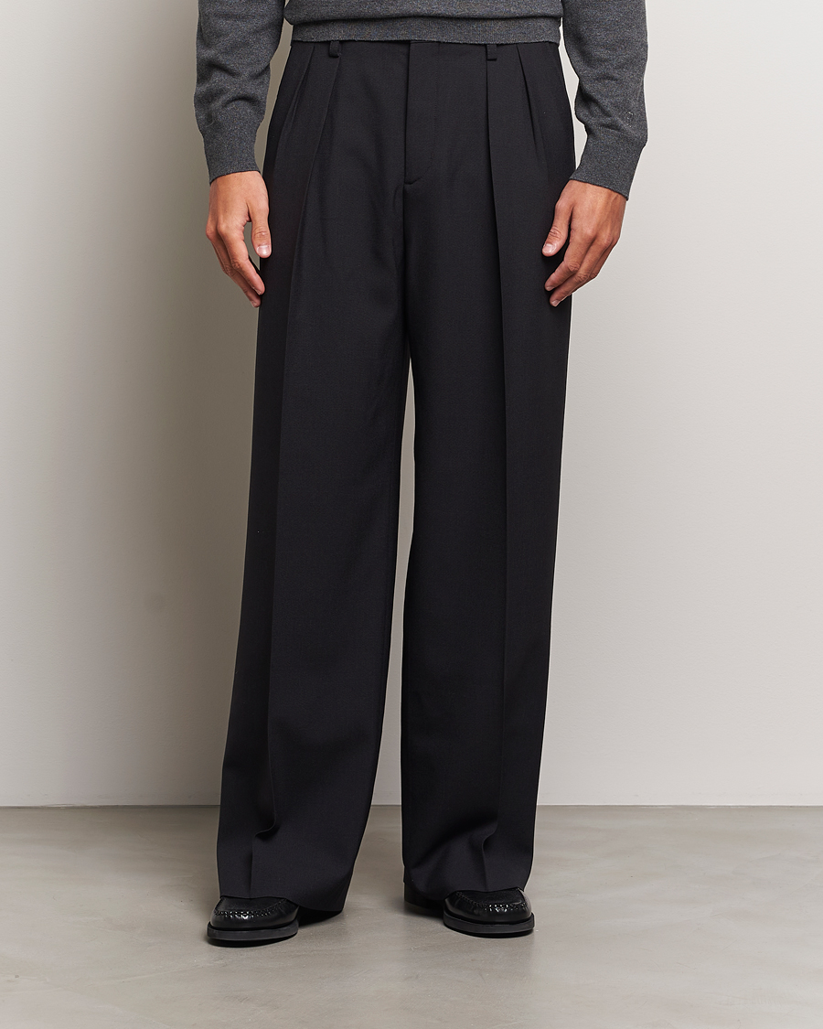 Herren | Hosen | Filippa K | Milo Wide Wool Trousers Black