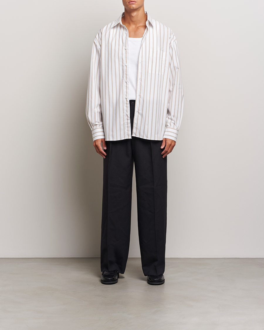 Herren | Hemden | Filippa K | Classic Relaxed Striped Shirt Light Brown/Canvas Beige