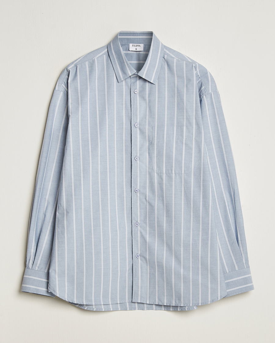 Herren | Hemden | Filippa K | Striped Cotton Poplin Shirt Blue/White