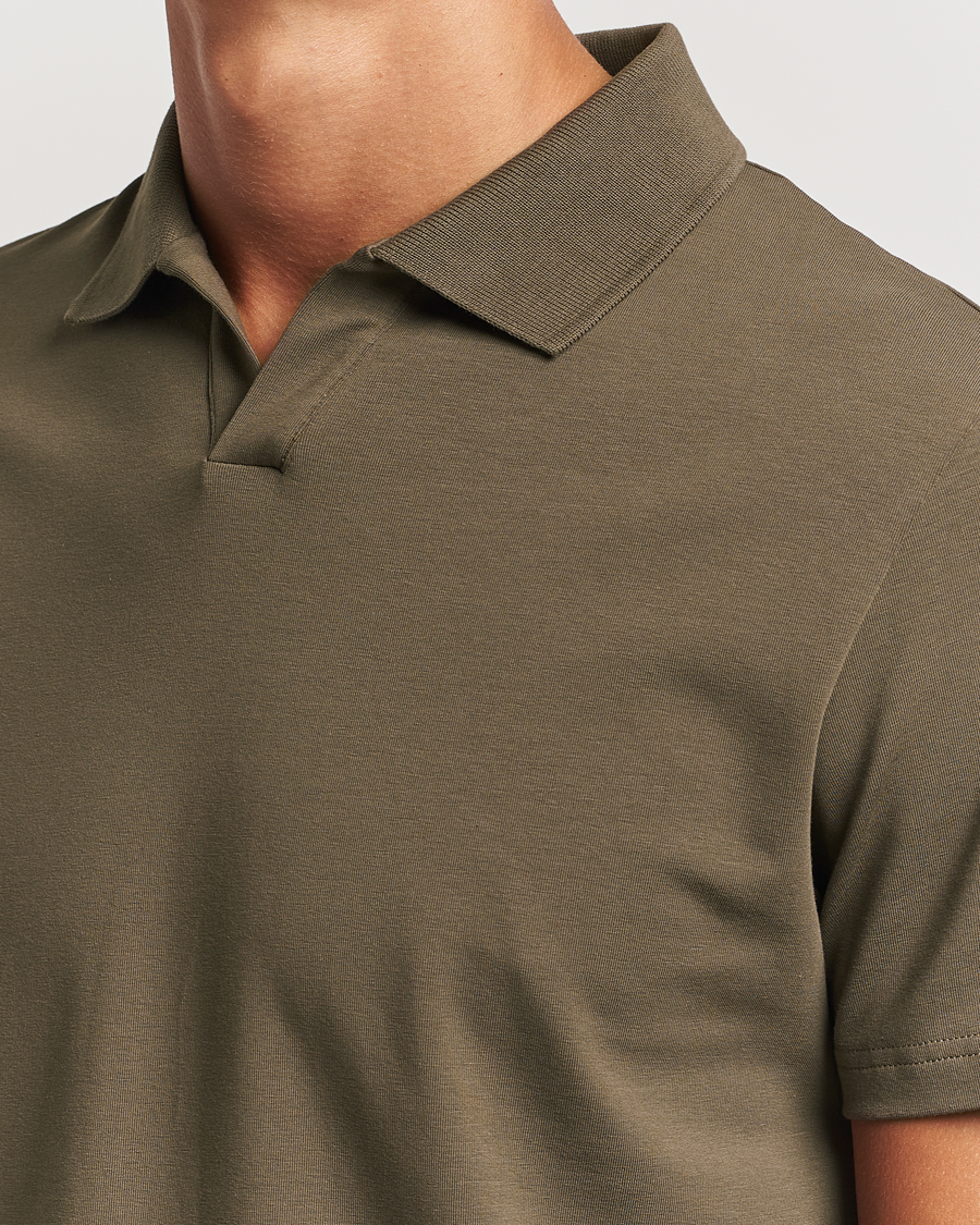 Herren | Poloshirts | Filippa K | Soft Lycra Polo T-Shirt Dark Sage