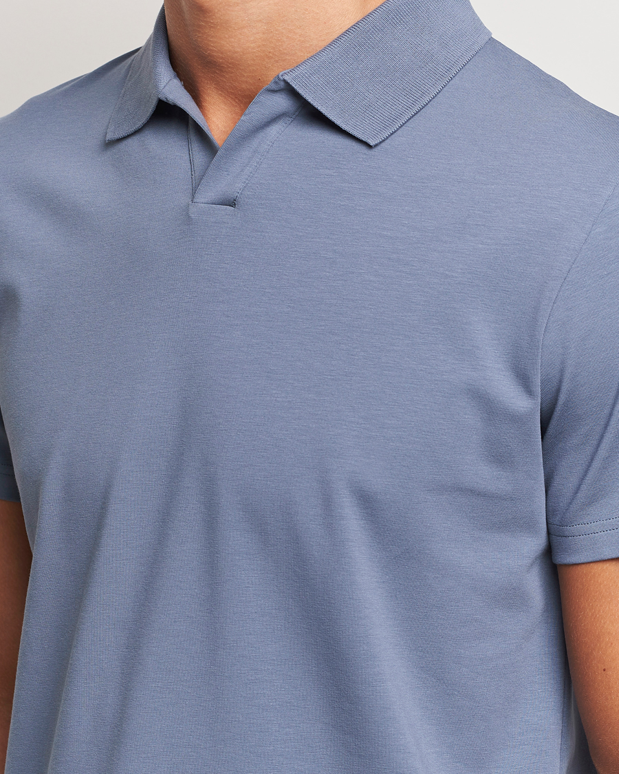 Herren | Poloshirts | Filippa K | Soft Lycra Polo T-Shirt Grey Blue