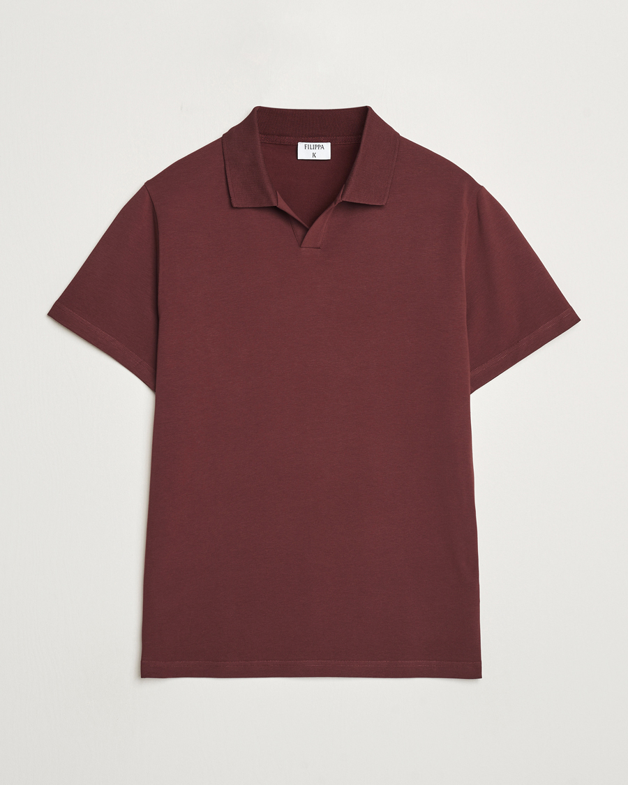 Herren | Poloshirts | Filippa K | Soft Lycra Polo T-Shirt Mahogany Brown