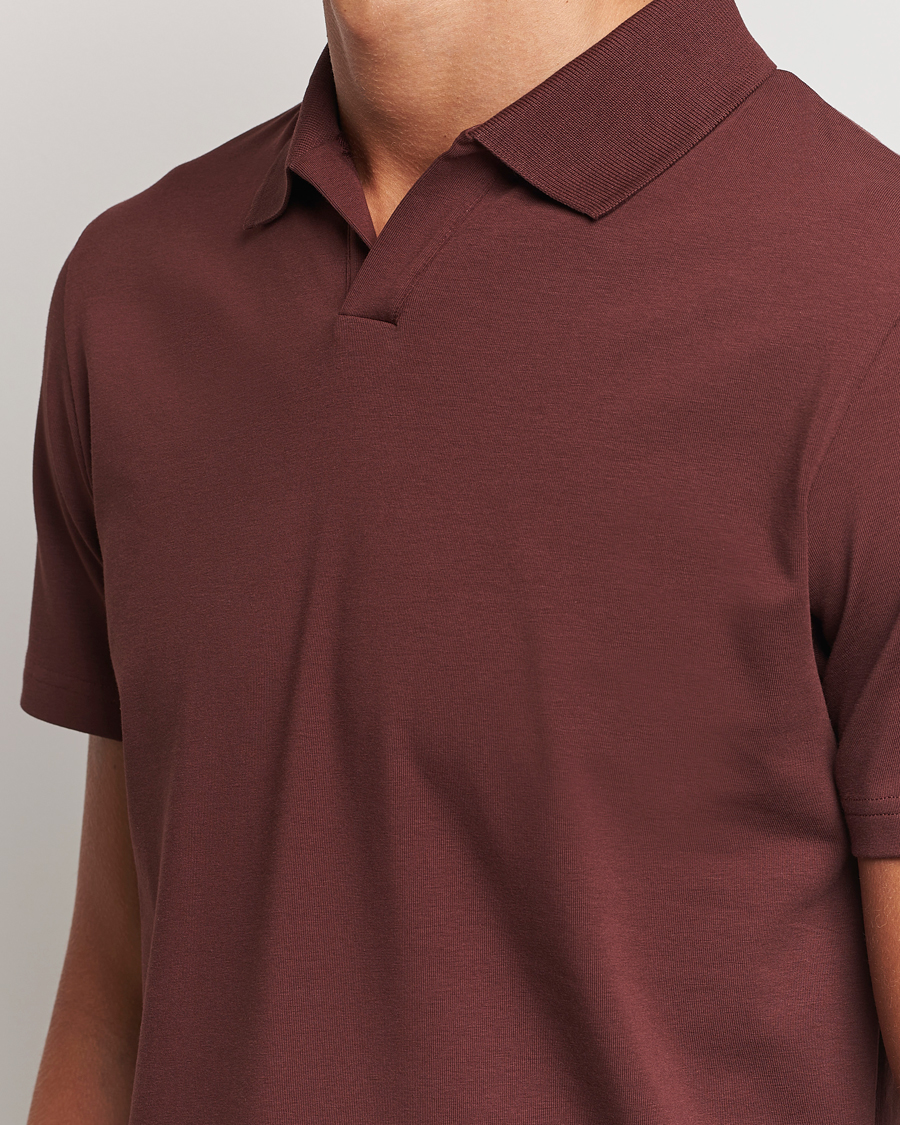 Herren | Poloshirts | Filippa K | Soft Lycra Polo T-Shirt Mahogany Brown