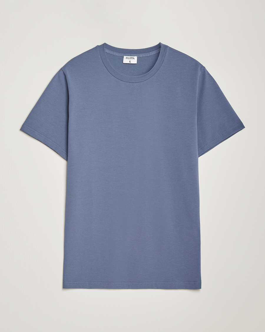 Herren | T-Shirts | Filippa K | Soft Lycra T-Shirt Grey Blue