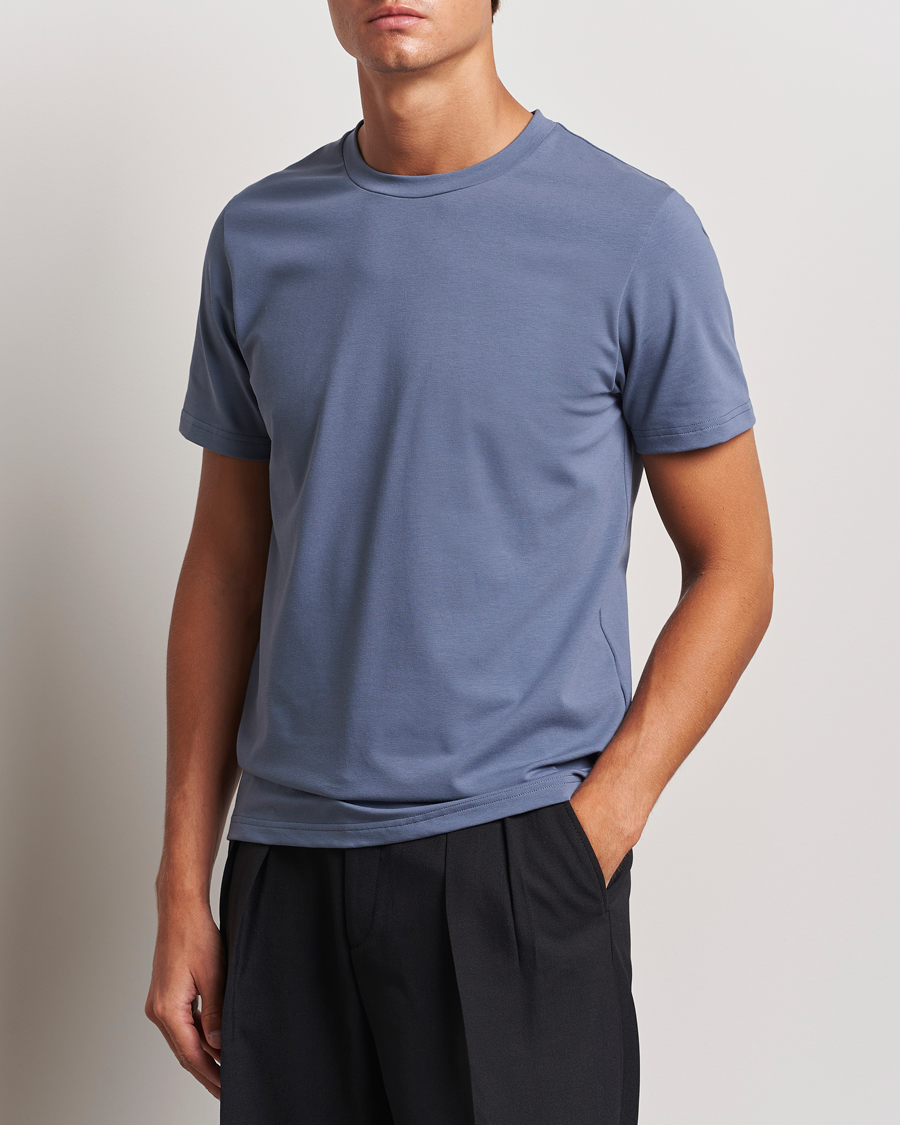 Herren | T-Shirts | Filippa K | Soft Lycra T-Shirt Grey Blue