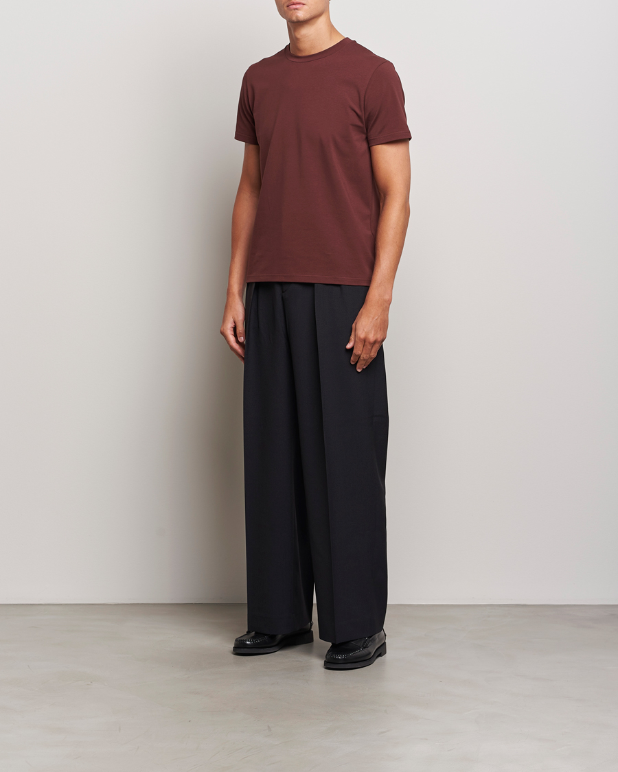 Herren | T-Shirts | Filippa K | Soft Lycra T-Shirt Mahogany Brown