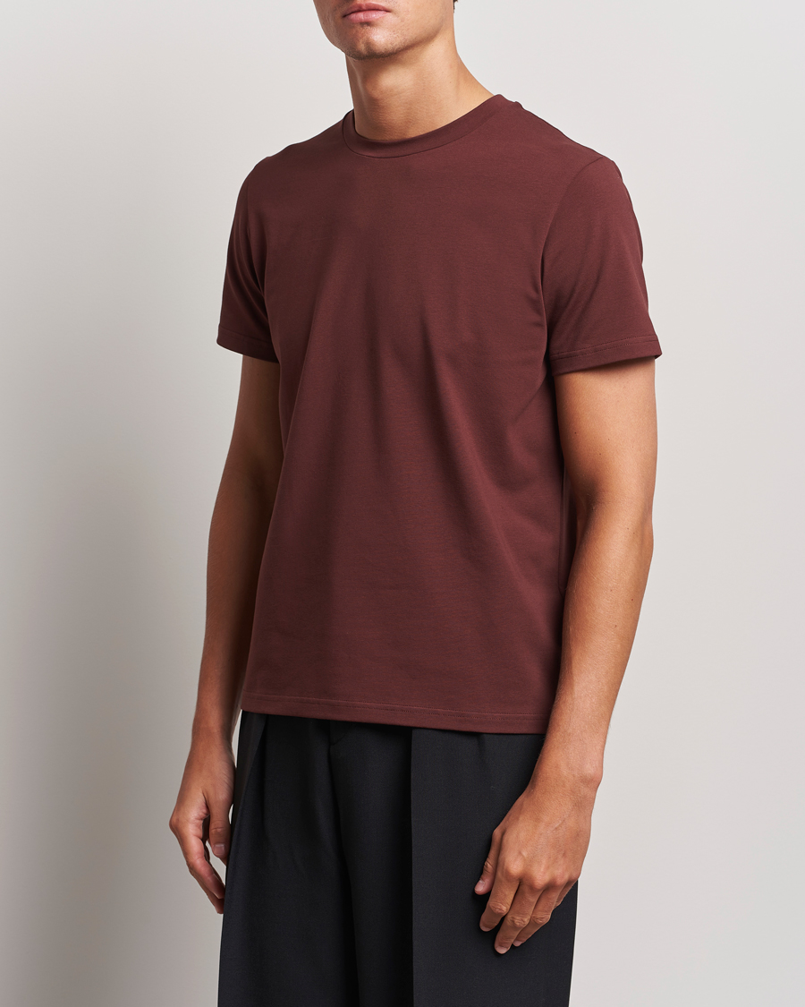 Herren | T-Shirts | Filippa K | Soft Lycra T-Shirt Mahogany Brown