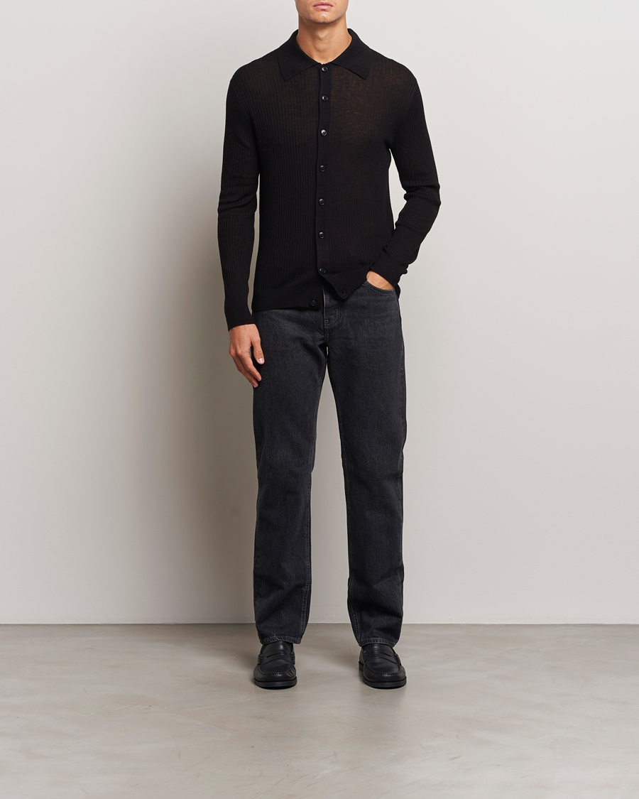 Herren | Pullover | Filippa K | Light Knitted Cardigan Black