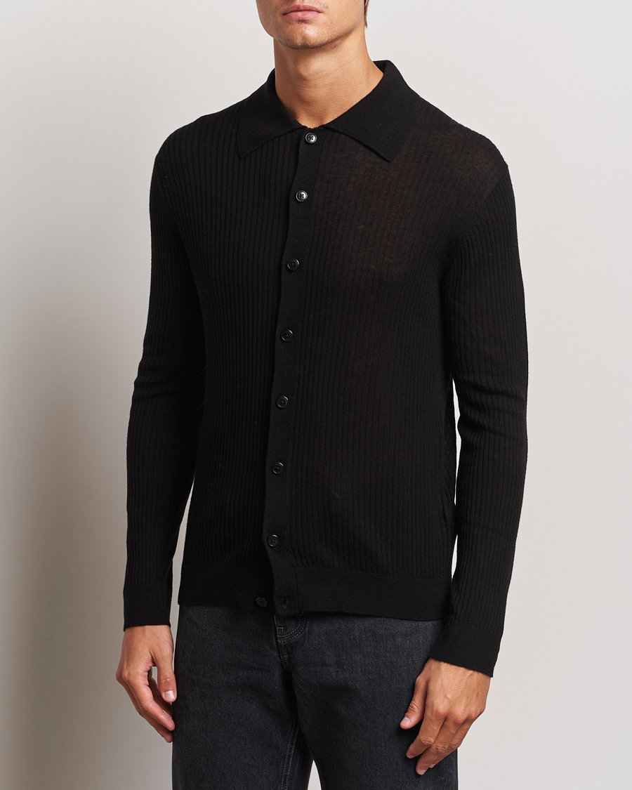 Herren | Pullover | Filippa K | Light Knitted Cardigan Black