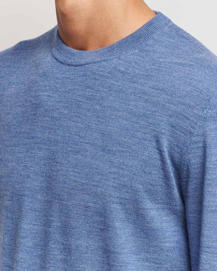 Herren | Pullover | Filippa K | Merino Round Neck Sweater Blue Melange