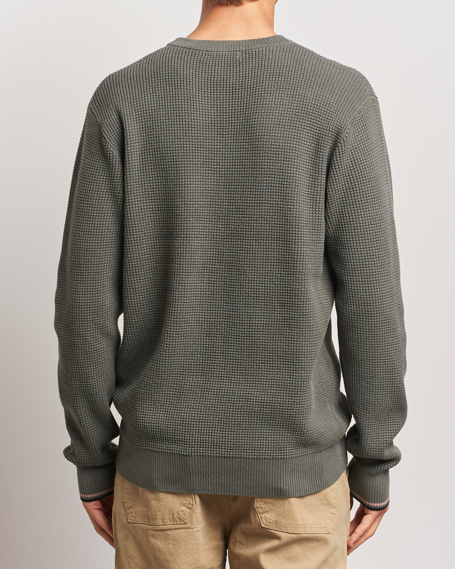 Herren | Pullover | Fred Perry | Waffle Stitch Jumper Field Green