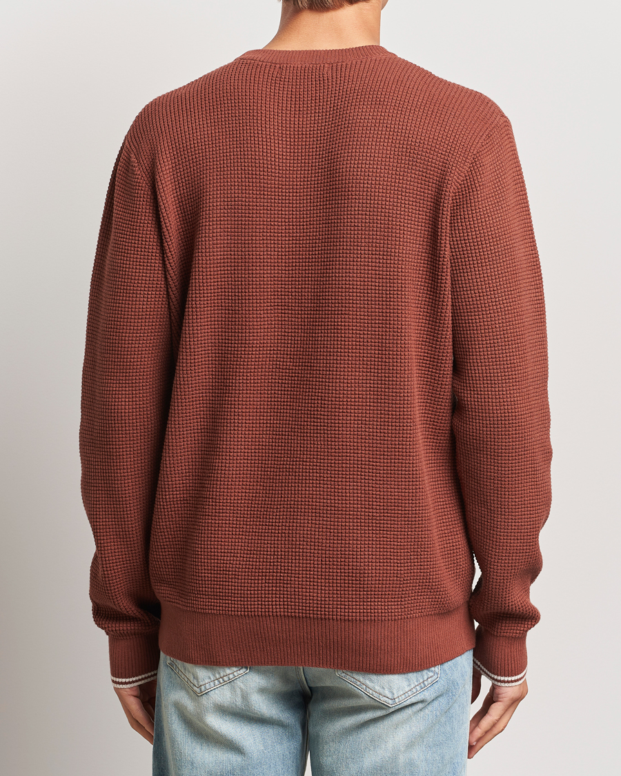 Herren | Pullover | Fred Perry | Waffle Stitch Jumper Whiskey Brown