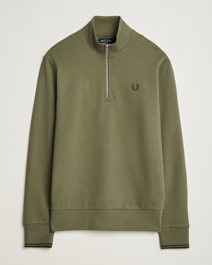 Herren | Pullover | Fred Perry | Half Zip Sweatshirt Laurel Green