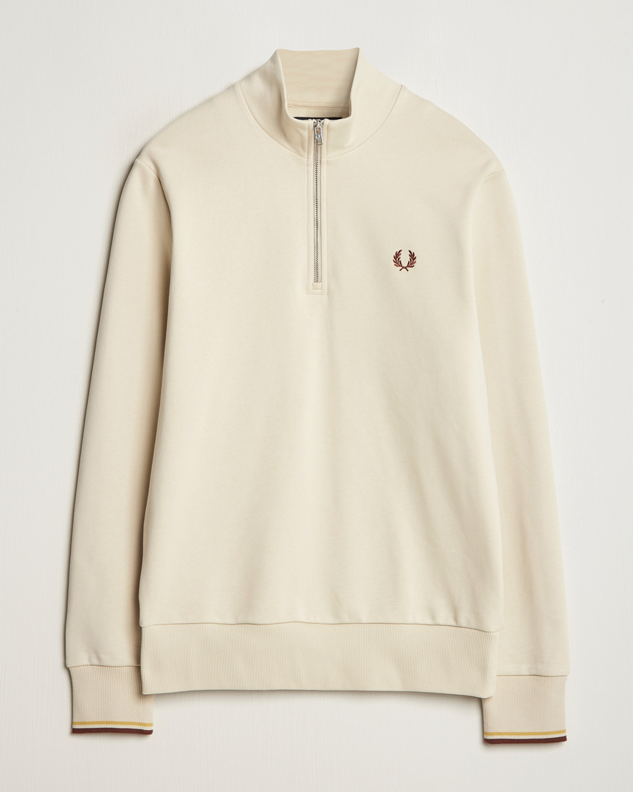 Herren | Pullover | Fred Perry | Half Zip Sweatshirt Oatmeal