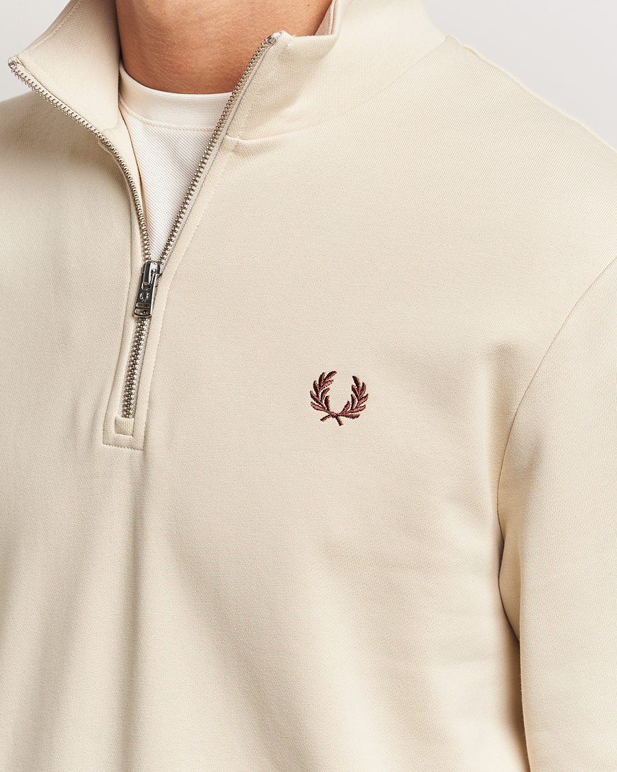 Herren | Pullover | Fred Perry | Half Zip Sweatshirt Oatmeal