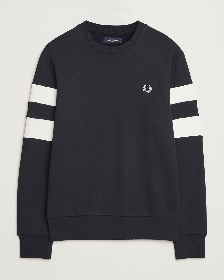 Herren | Pullover | Fred Perry | Tipped Sleeve Crew Neck Sweatshirt Black