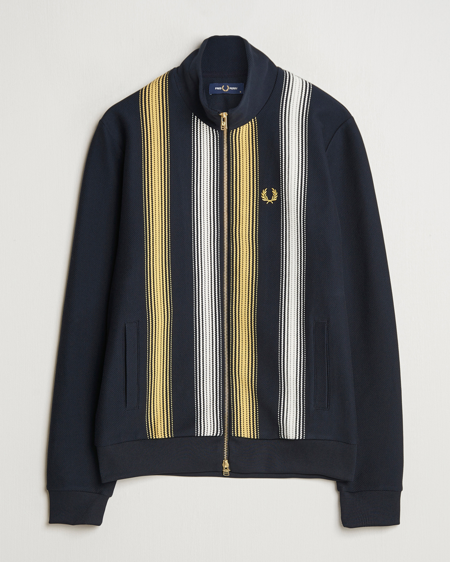Herren | Pullover | Fred Perry | Ombre Striped Track Jacket Navy