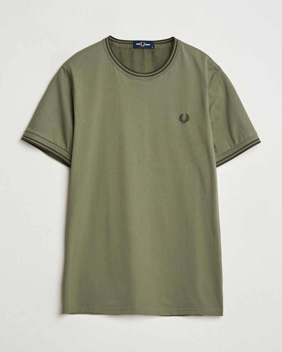 Herren | T-Shirts | Fred Perry | Twin Tipped T-Shirt Laurel Green