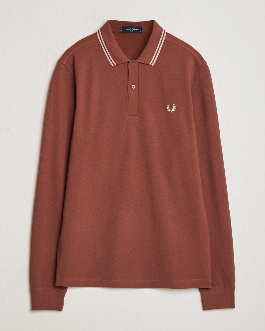 Herren | Pullover | Fred Perry | Twin Tipped Long Sleeve Polo Shirt Whiskey Brown