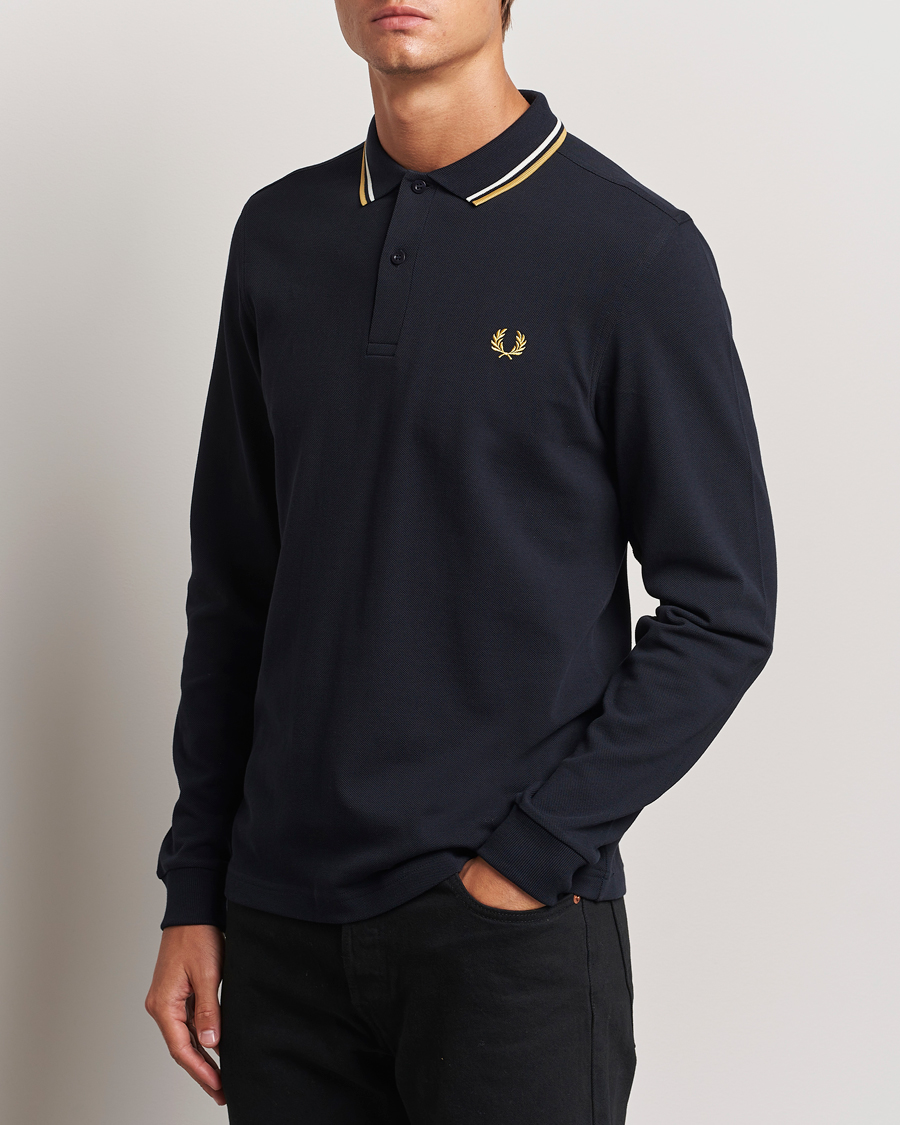 Herren | Pullover | Fred Perry | Twin Tipped Long Sleeve Polo Shirt Navy