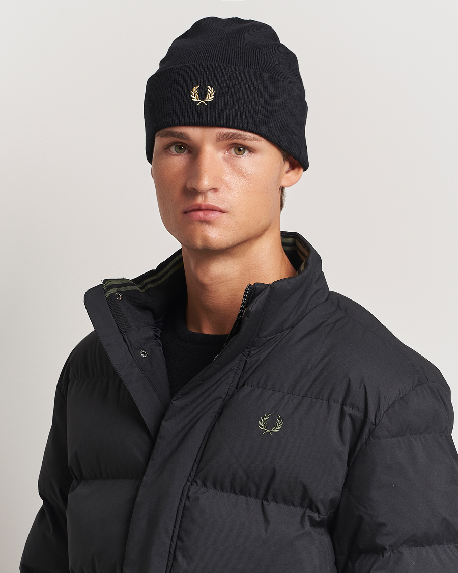 Herren | Fred Perry Merino Wool Beanie Black | Fred Perry | Merino Wool Beanie Black