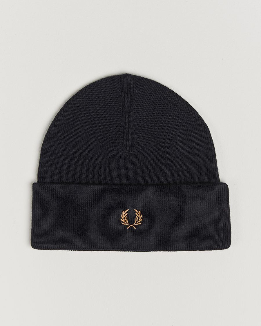 Herren | Fred Perry Merino Wool Beanie Navy | Fred Perry | Merino Wool Beanie Navy