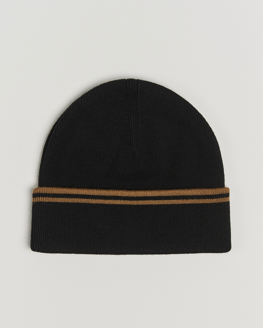 Herren | Fred Perry Twin Tipped Merino Beanie Black | Fred Perry | Twin Tipped Merino Beanie Black