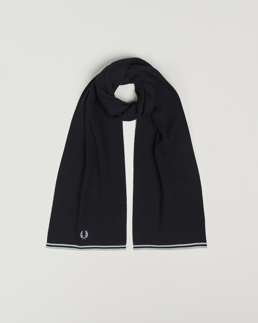 Herren | Fred Perry Twin Tipped Merino Wool Scarf Navy | Fred Perry | Twin Tipped Merino Wool Scarf Navy