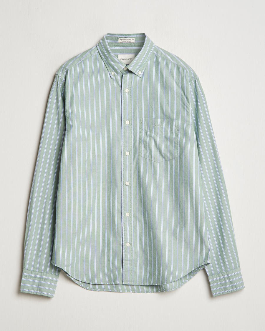 Herren | Hemden | GANT | Archive Oxford Stripe Shirt Dry Forest
